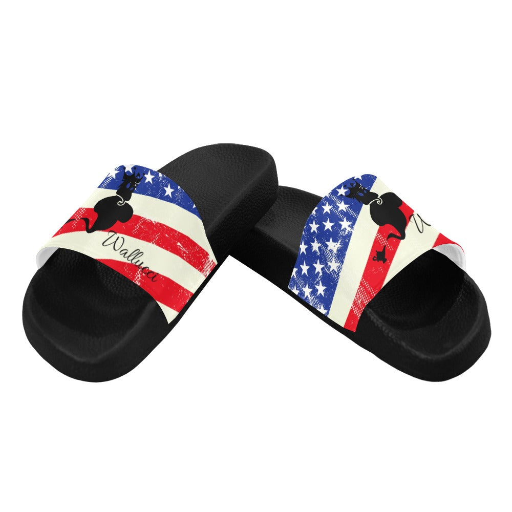 Crown Genie Wallucci American Flag Women's Slide Sandals