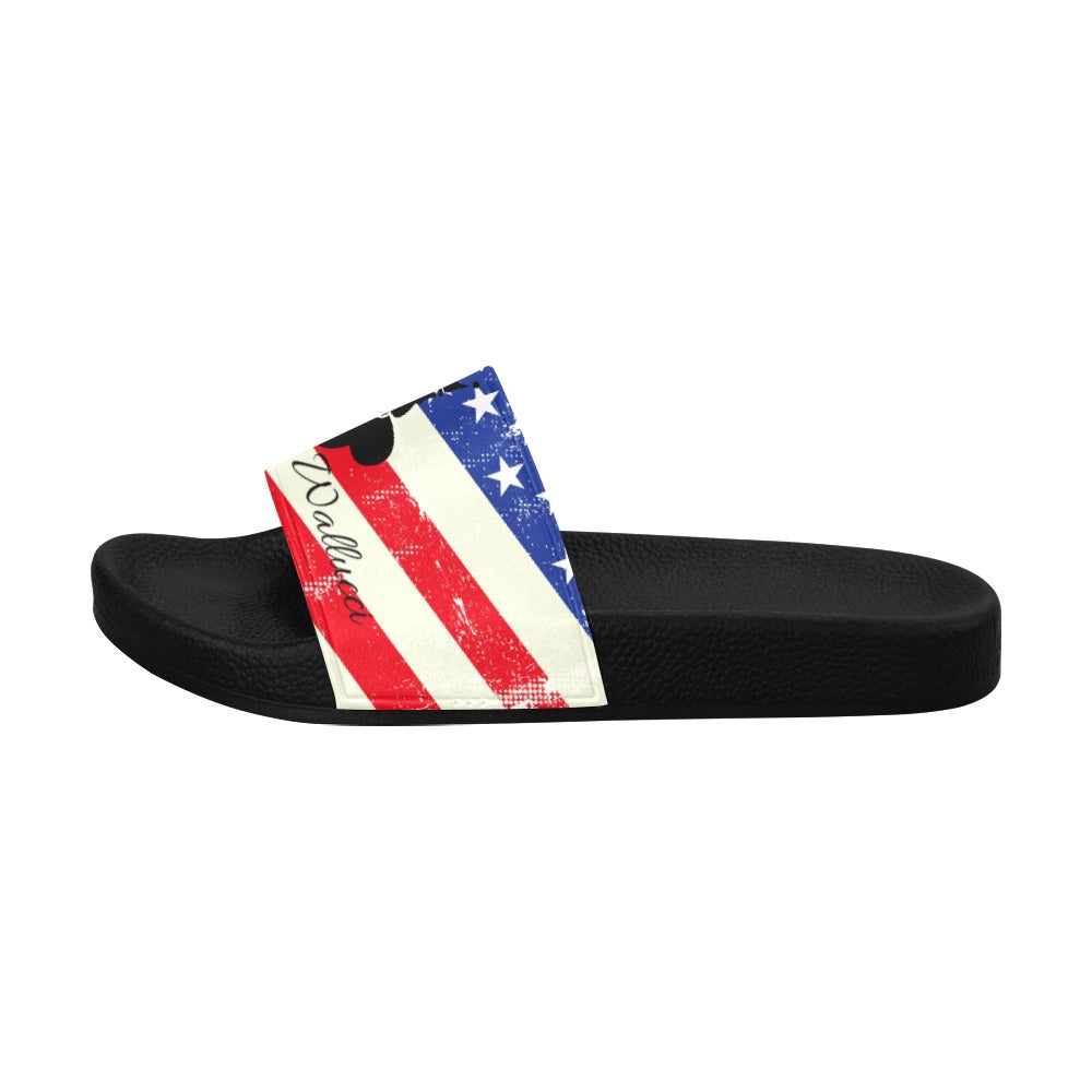 Crown Genie Wallucci American Flag Women's Slide Sandals