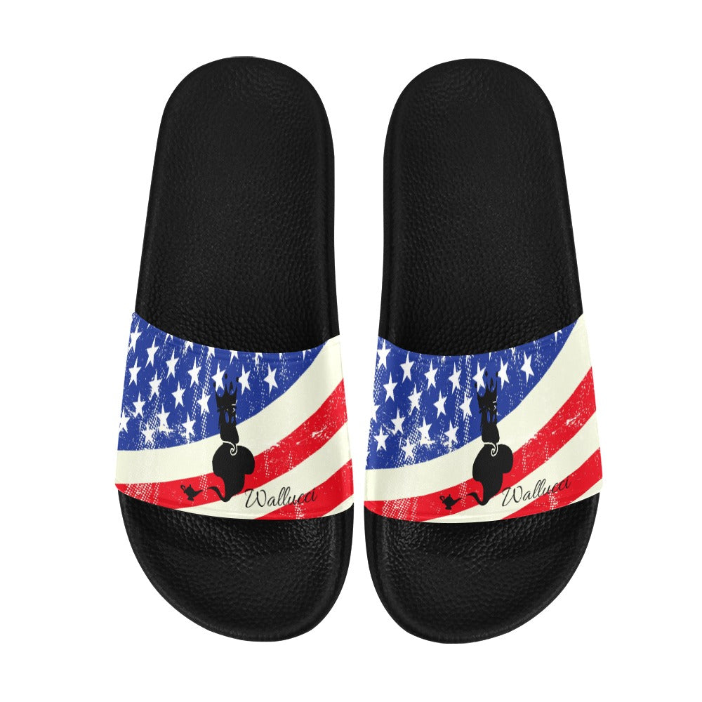 Crown Genie Wallucci American Flag Women's Slide Sandals